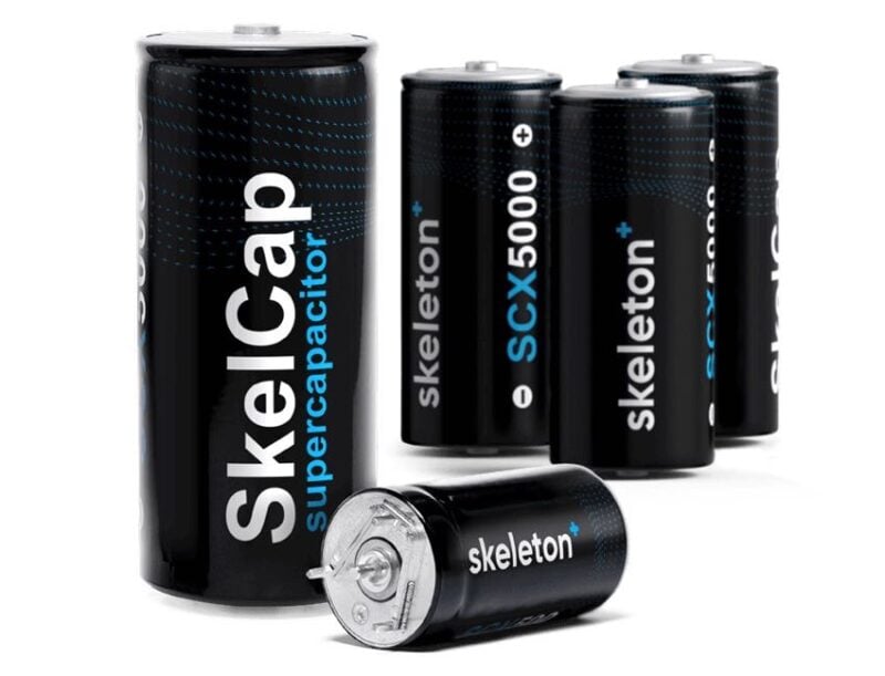 Skeleton SkelCap curved graphene supercapacitors