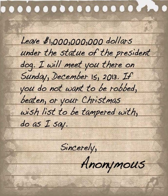 anonymous letter