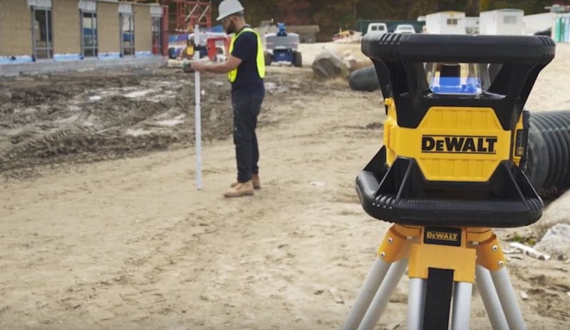 Using a rotary laser vs cross line laser outdoors