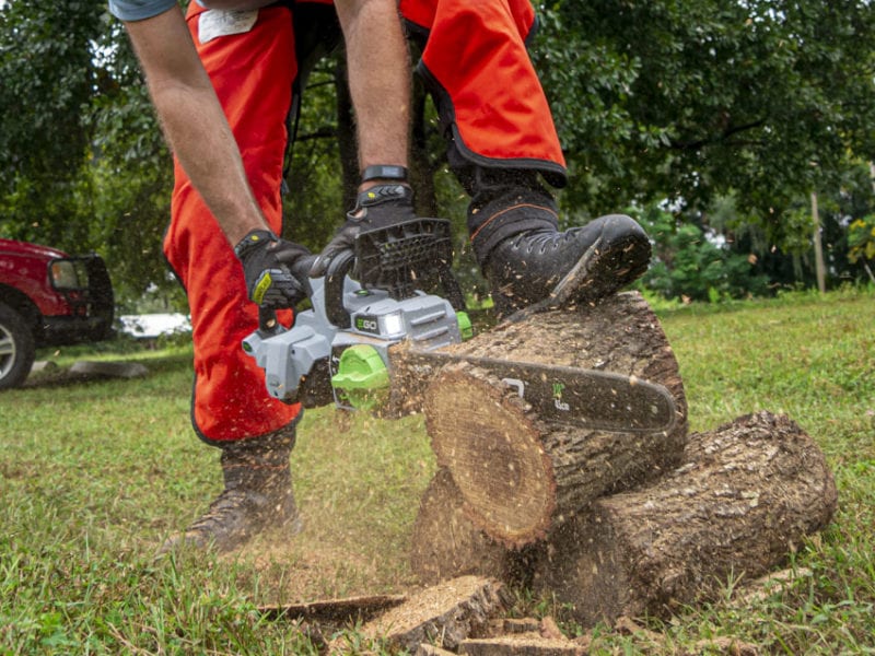 EGO battery-powered chainsaw